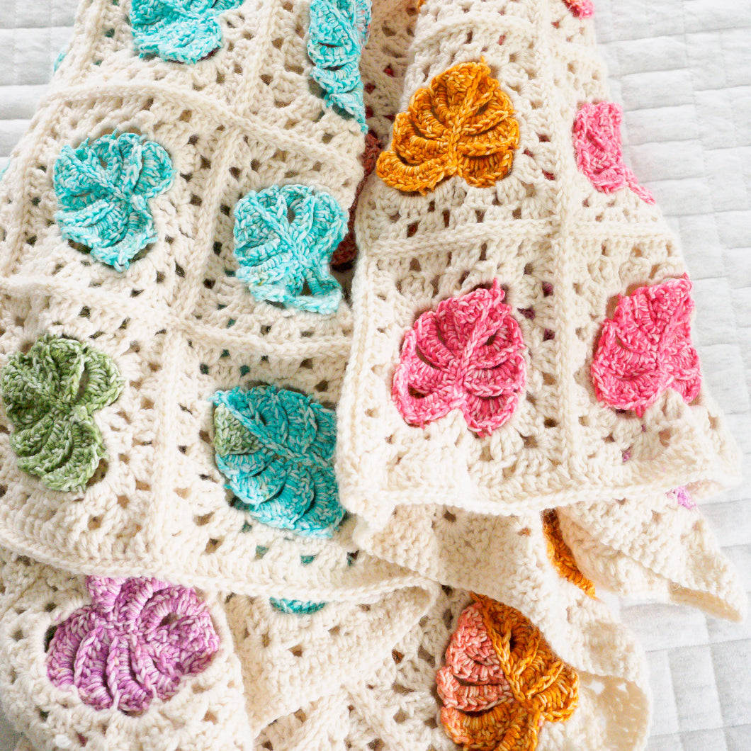 monstera blanket crochet pattern Monstera Garden Blanket